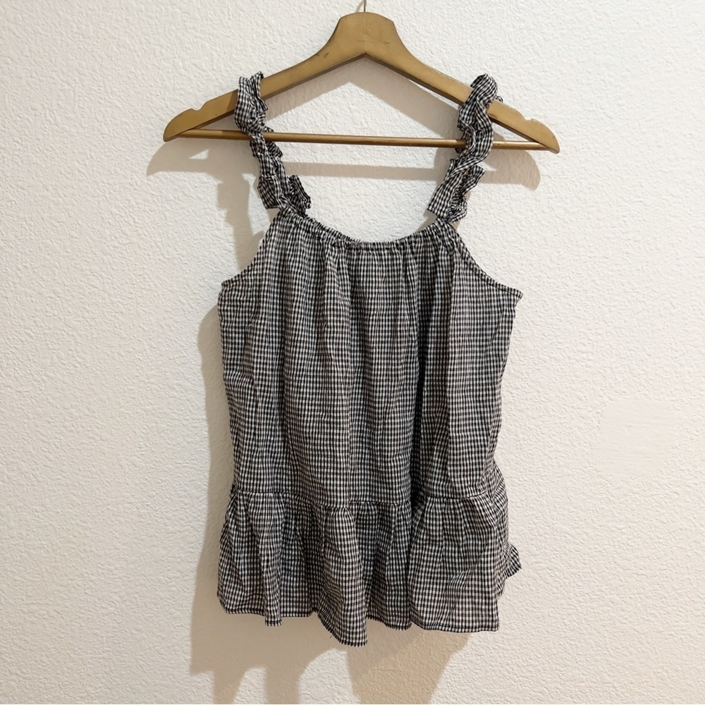 Madewell- Gingham Ruffle-Strap Cami Top - 2 - Picture 2 of 8